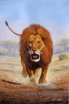 León avanzando Mugwe Pinturas al óleo